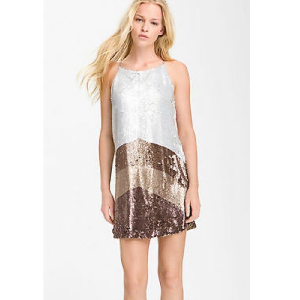 Parker Sequin Silk Cocktail Dress Size Small